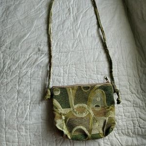 Kenny's Bags Small Green Tapestry Shoulder Purse
